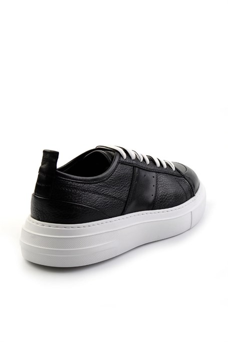 Siyah Hakiki Deri Erkek Sneaker E01083018003