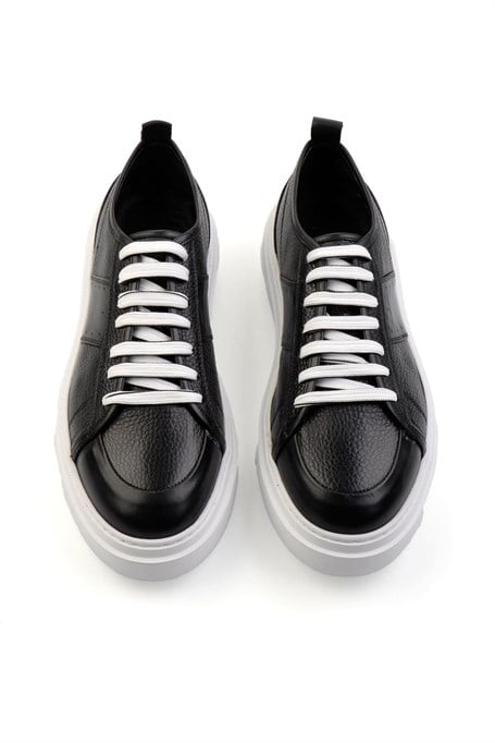 Siyah Hakiki Deri Erkek Sneaker E01083018003