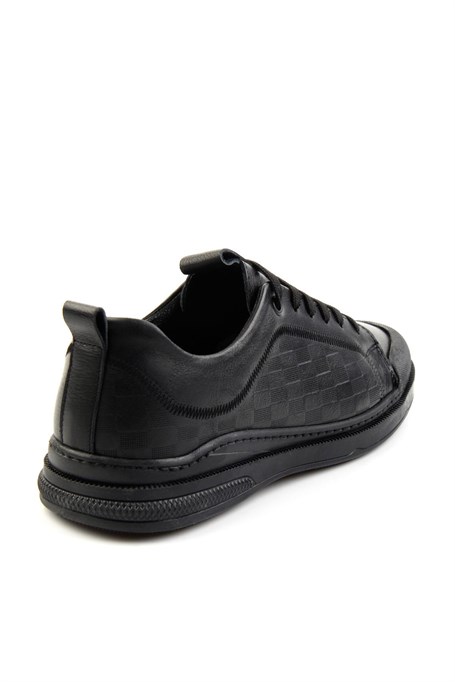 Siyah Hakiki Deri Erkek Sneaker E01084240703