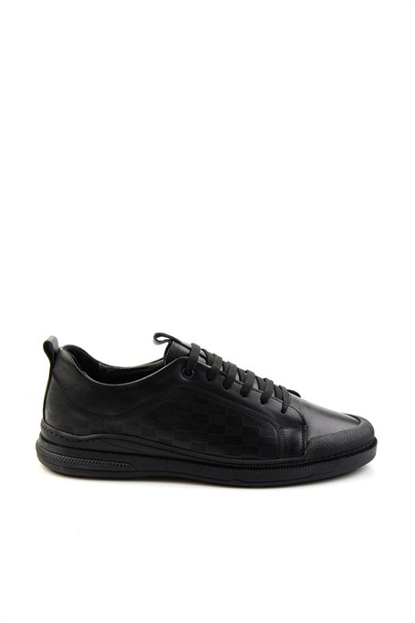 Siyah Hakiki Deri Erkek Sneaker E01084240703