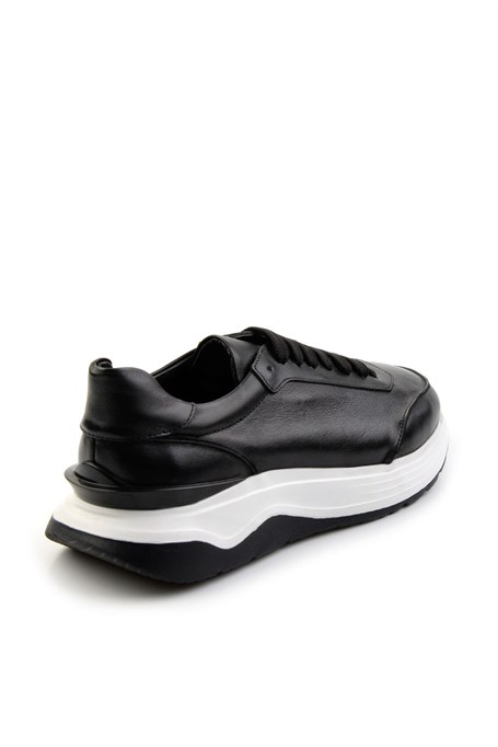 Siyah Hakiki Deri Erkek Sneaker E01087115603