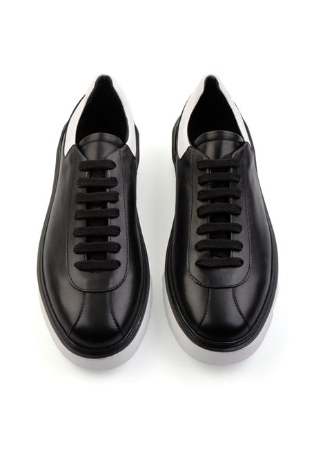 Siyah Hakiki Deri Erkek Sneaker E01087115103