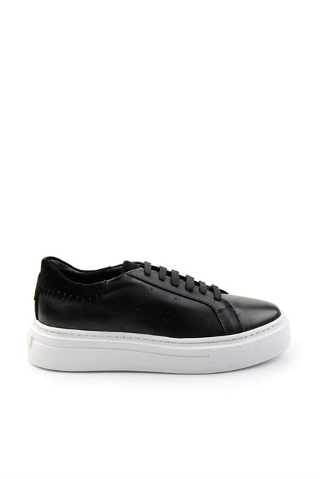 Siyah Hakiki Deri Erkek Sneaker E01087114303