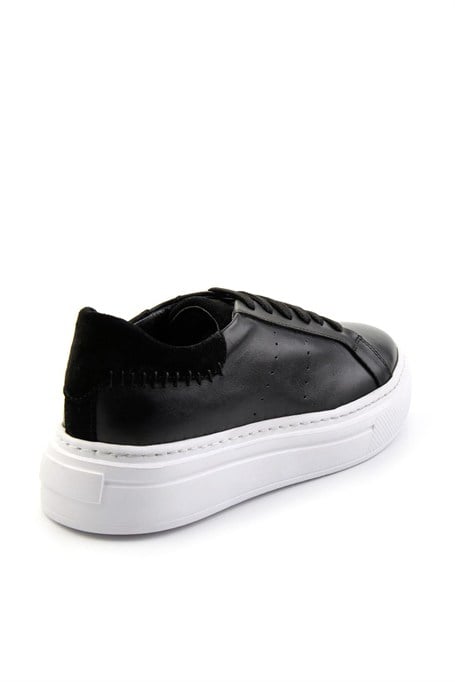 Siyah Hakiki Deri Erkek Sneaker E01087114303