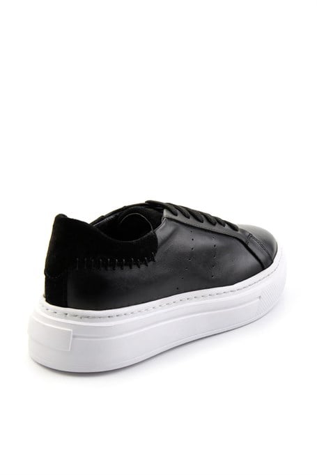 Siyah Hakiki Deri Erkek Sneaker E01087114303
