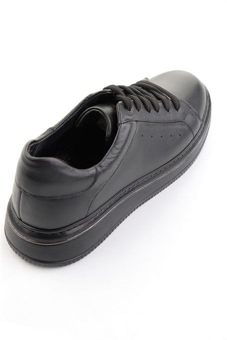 Siyah Hakiki Deri Erkek Sneaker E01089006541