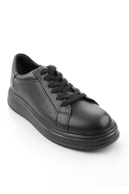 Siyah Hakiki Deri Erkek Sneaker E01089006541