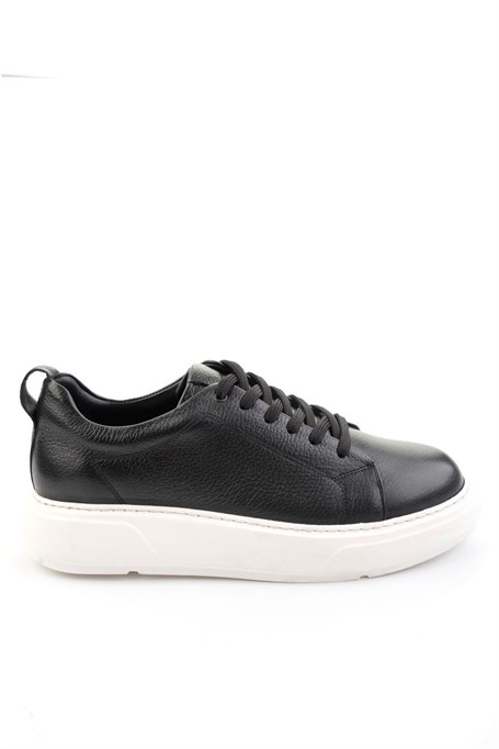 Siyah Hakiki Deri Erkek Sneaker E01089006803