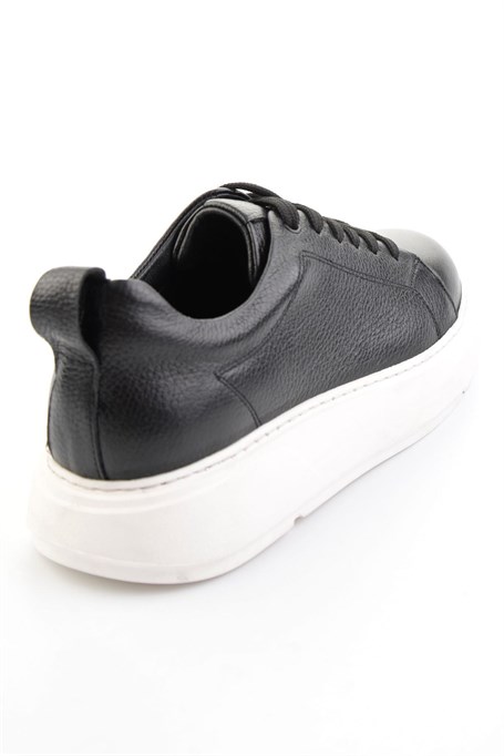 Siyah Hakiki Deri Erkek Sneaker E01089006803