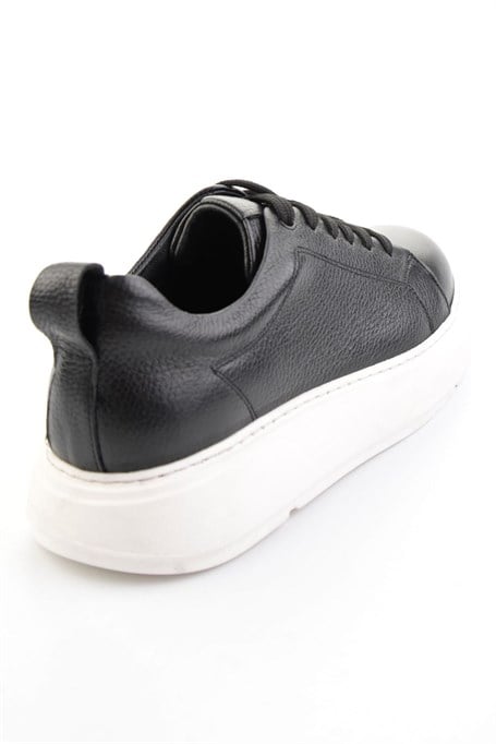 Siyah Hakiki Deri Erkek Sneaker E01089006803