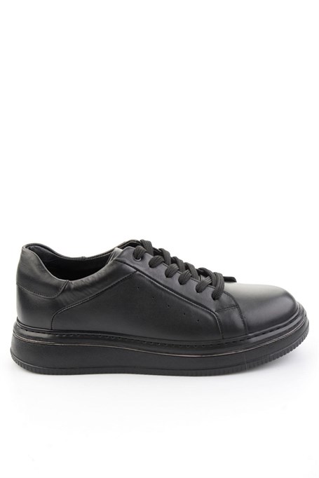 Siyah Hakiki Deri Erkek Sneaker E01089006541