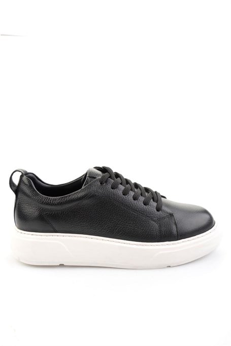 Siyah Hakiki Deri Erkek Sneaker E01089006803