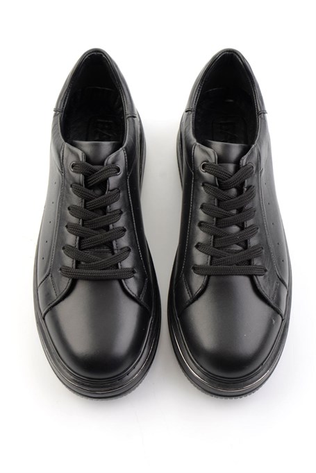 Siyah Hakiki Deri Erkek Sneaker E01089006541