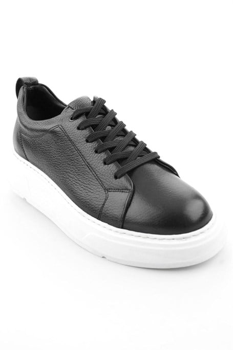 Siyah Hakiki Deri Erkek Sneaker E01089006803