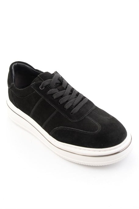 Siyah Hakiki Deri Erkek Sneaker E01089006202