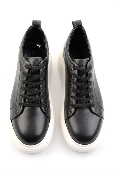 Siyah Hakiki Deri Erkek Sneaker E01089006803