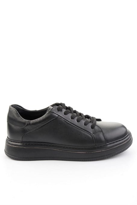 Siyah Hakiki Deri Erkek Sneaker E01089006541
