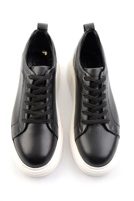 Siyah Hakiki Deri Erkek Sneaker E01089006803