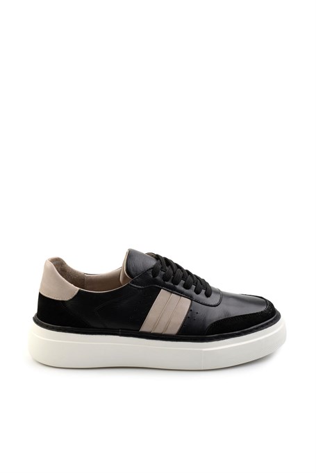 Siyah Hakiki Deri Erkek Sneaker E01304513843