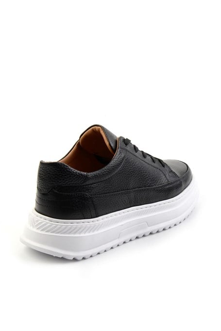 Siyah Hakiki Deri Erkek Sneaker E01304005503
