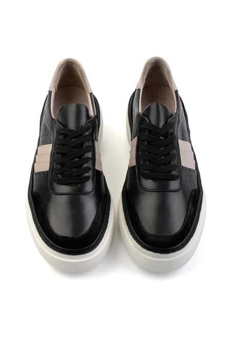 Siyah Hakiki Deri Erkek Sneaker E01304513843