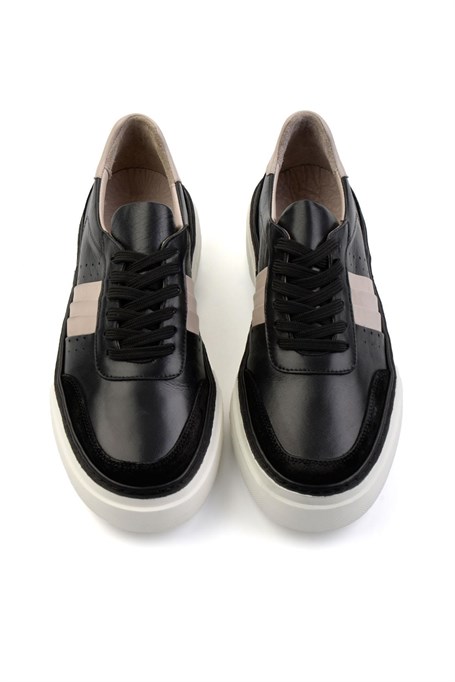 Siyah Hakiki Deri Erkek Sneaker E01304513843