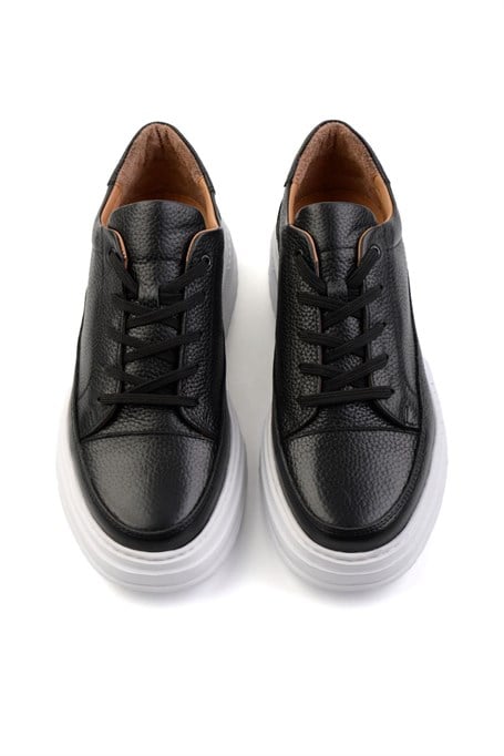 Siyah Hakiki Deri Erkek Sneaker E01304005503