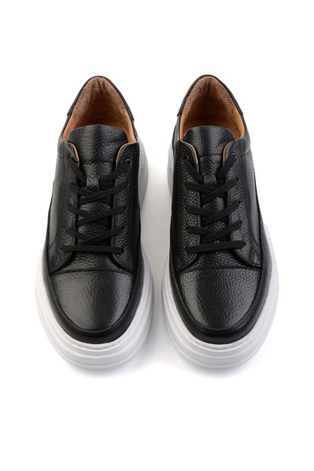 Siyah Hakiki Deri Erkek Sneaker E01304005503
