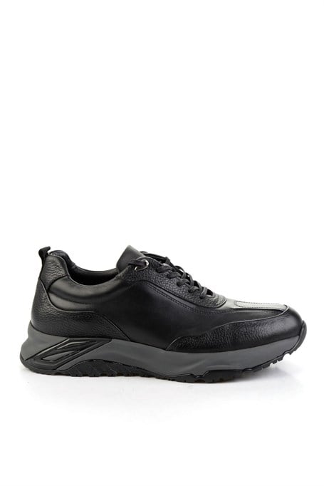 Siyah Hakiki Deri Erkek Sneaker E01307270703