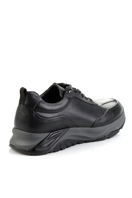 Siyah Hakiki Deri Erkek Sneaker E01307270703