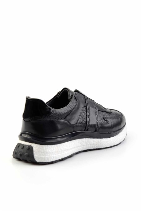 Siyah Hakiki Deri Erkek Sneaker E01310116041