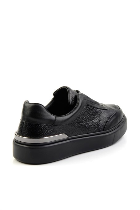 Siyah Hakiki Deri Erkek Sneaker E01347029043