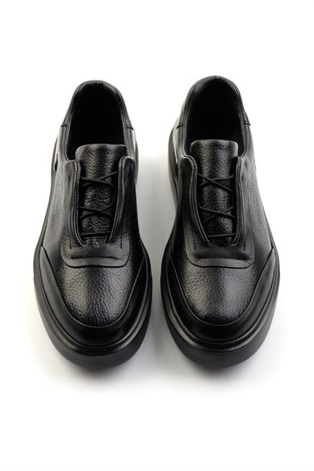 Siyah Hakiki Deri Erkek Sneaker E01347029043