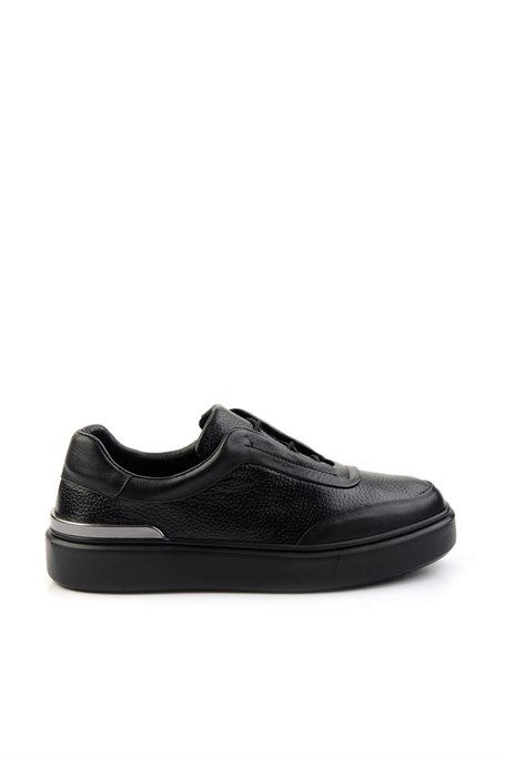 Siyah Hakiki Deri Erkek Sneaker E01347029043