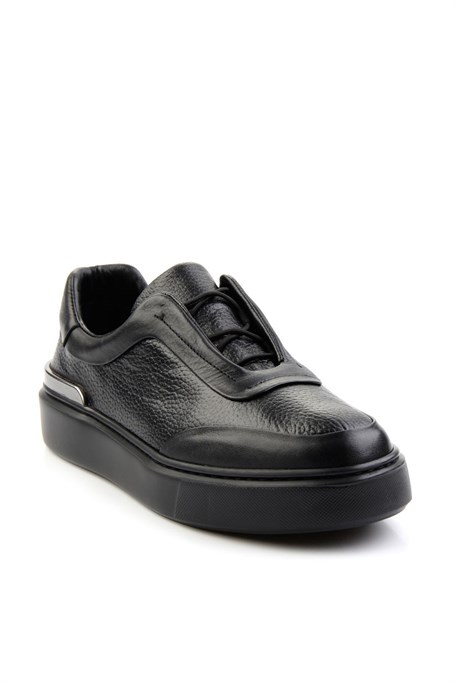 Siyah Hakiki Deri Erkek Sneaker E01347029043