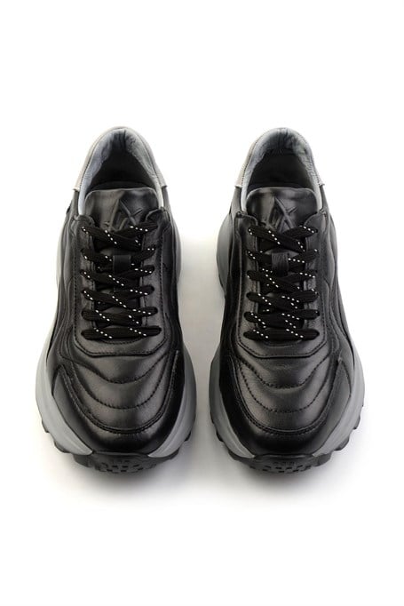Siyah Hakiki Deri Erkek Sneaker E01347071943