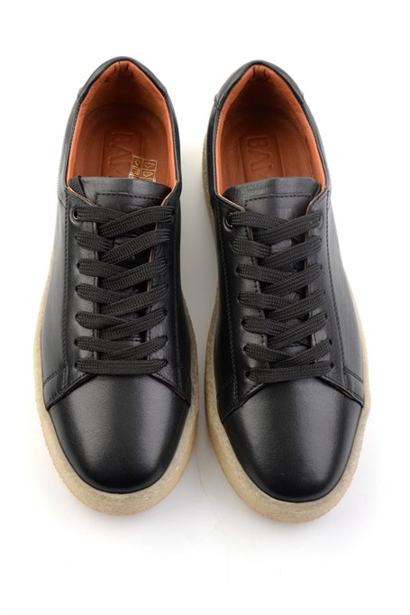 Siyah Hakiki Deri Erkek Sneaker E01396009903
