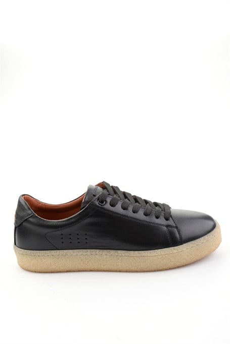 Siyah Hakiki Deri Erkek Sneaker E01396009903