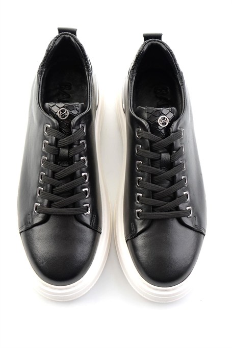 Siyah Hakiki Deri Erkek Sneaker E01398070943