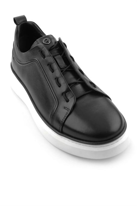 Siyah Hakiki Deri Erkek Sneaker E01398028043