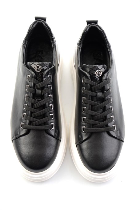 Siyah Hakiki Deri Erkek Sneaker E01398070943