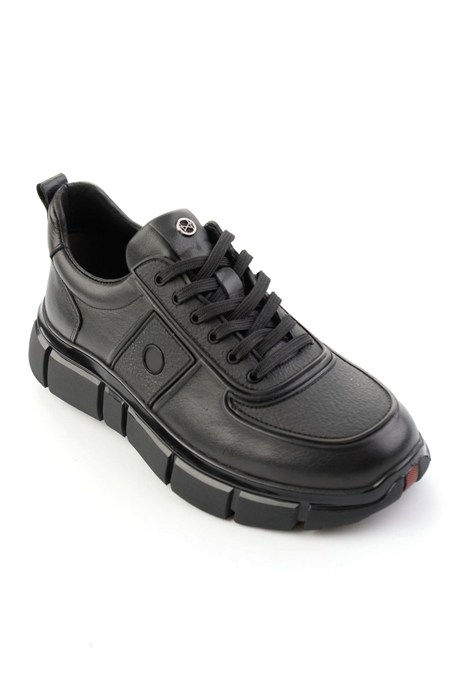 Siyah Hakiki Deri Erkek Sneaker E01398013541
