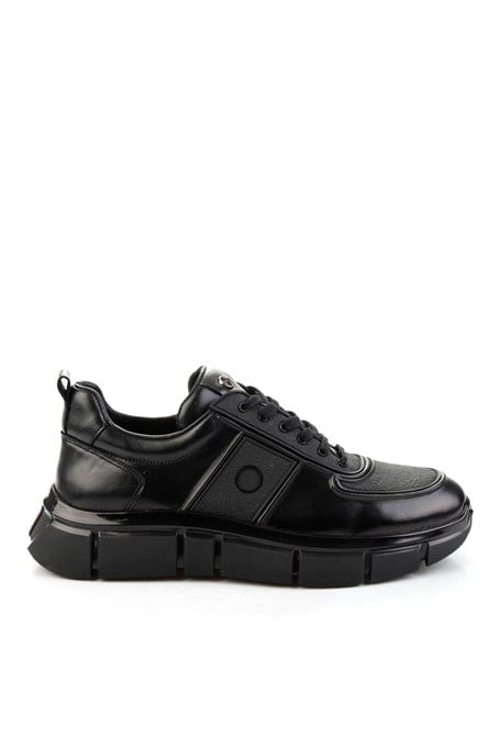 Siyah Hakiki Deri Erkek Sneaker E01398013541