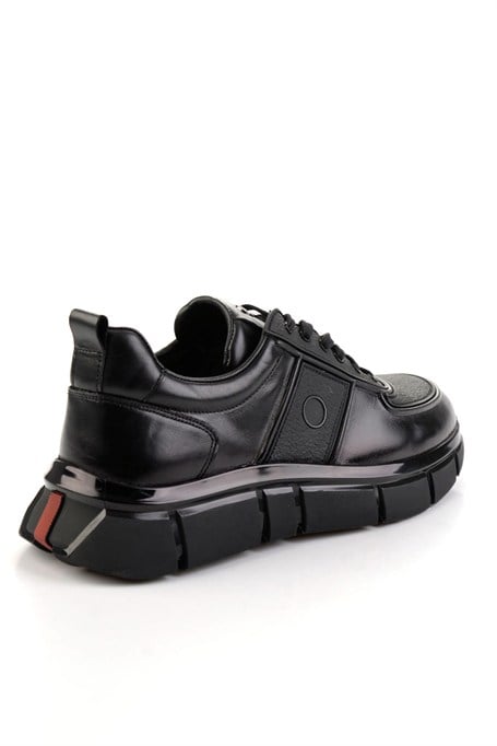 Siyah Hakiki Deri Erkek Sneaker E01398013541