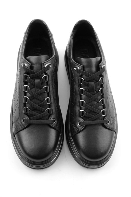 Siyah Hakiki Deri Erkek Sneaker E01398023103