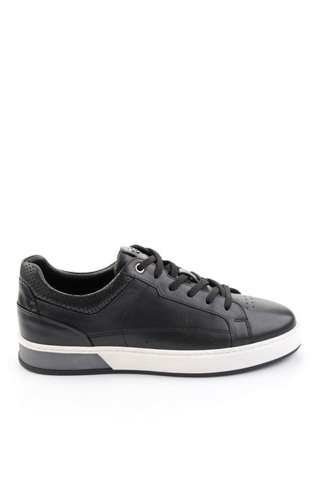Siyah Hakiki Deri Erkek Sneaker E01398008743