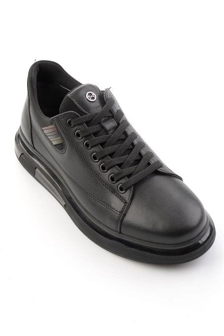 Siyah Hakiki Deri Erkek Sneaker E01398142843