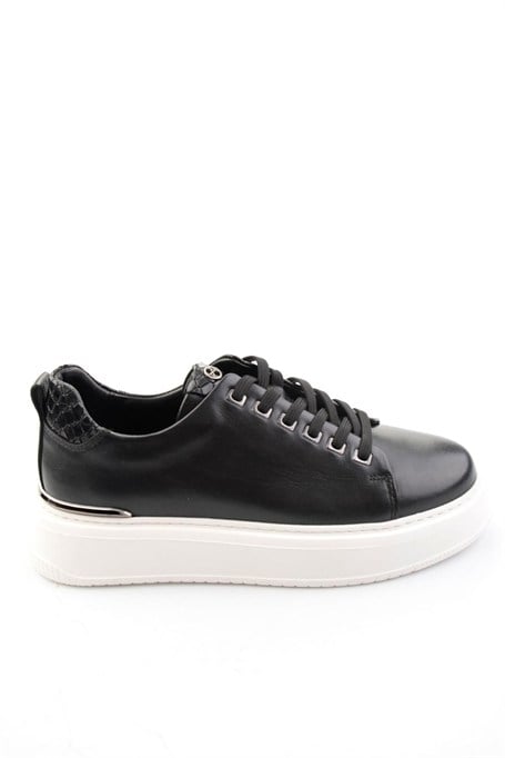 Siyah Hakiki Deri Erkek Sneaker E01398070943