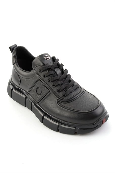 Siyah Hakiki Deri Erkek Sneaker E01398013541