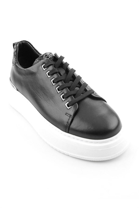 Siyah Hakiki Deri Erkek Sneaker E01398070943
